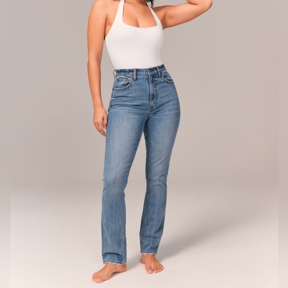 Abercrombie & Fitch Blue Straight Leg Jeans